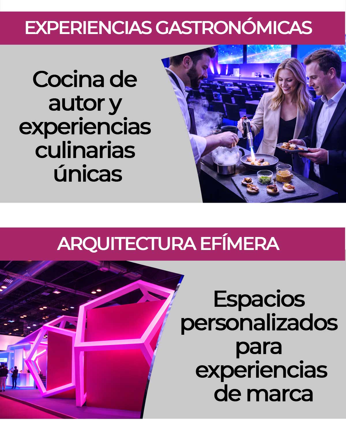 Experiencias gastronómicas y arquitectura efímera